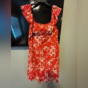 Free People Mini Red Dress with Open Back